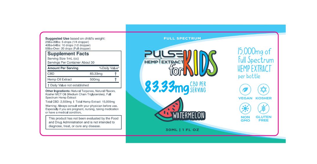 Pulse CBD Kids 15000mg - Watermelon